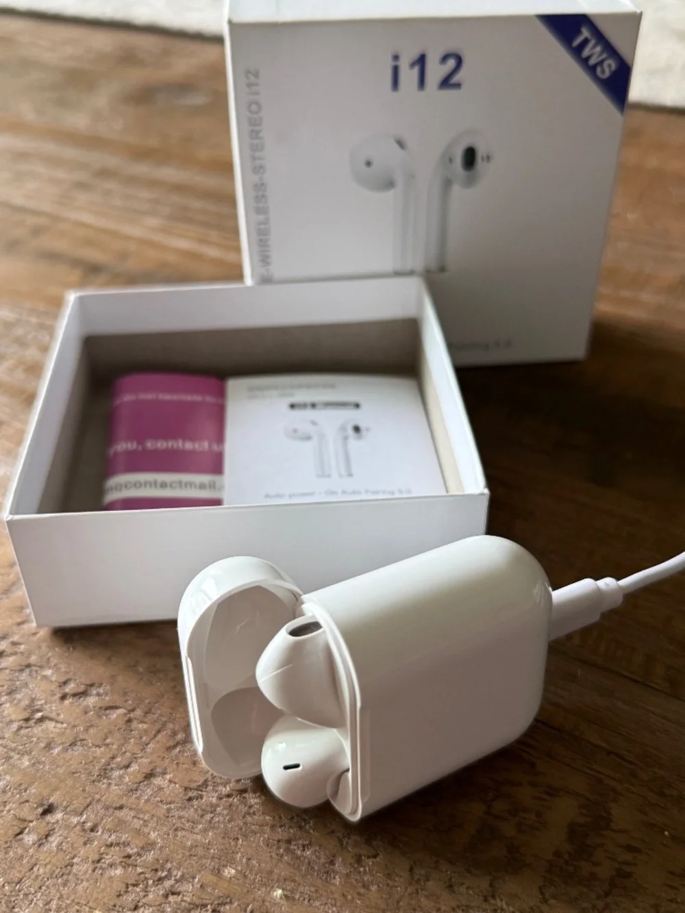 Earbuds, auto power on auto pairing earbuds.